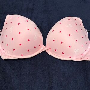 Victoria's Secret Pink Bra with Red Hearts